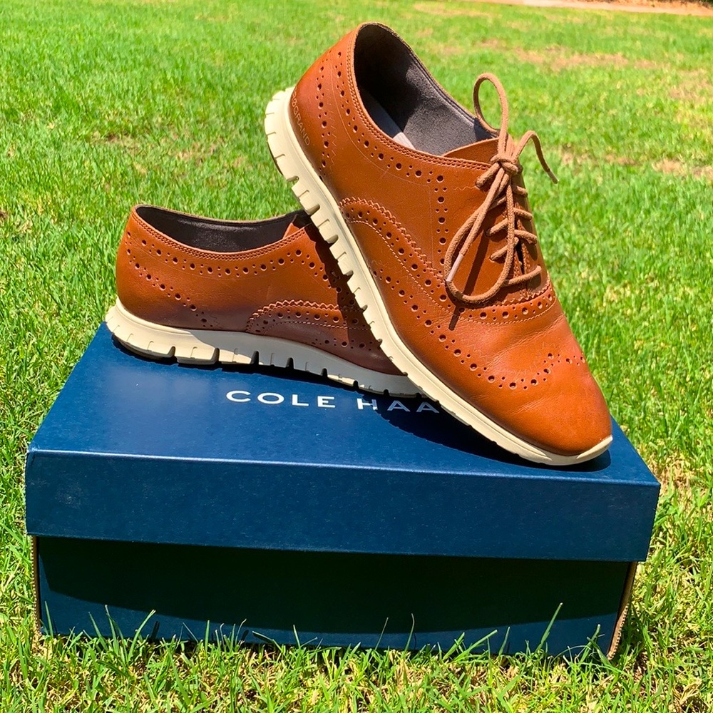 Cole Haan- ZERØGRAND Wingtip Oxford •Brown Leather